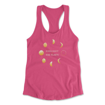 Night Moon Phases Womens Racerback Tank in Hot Pink color